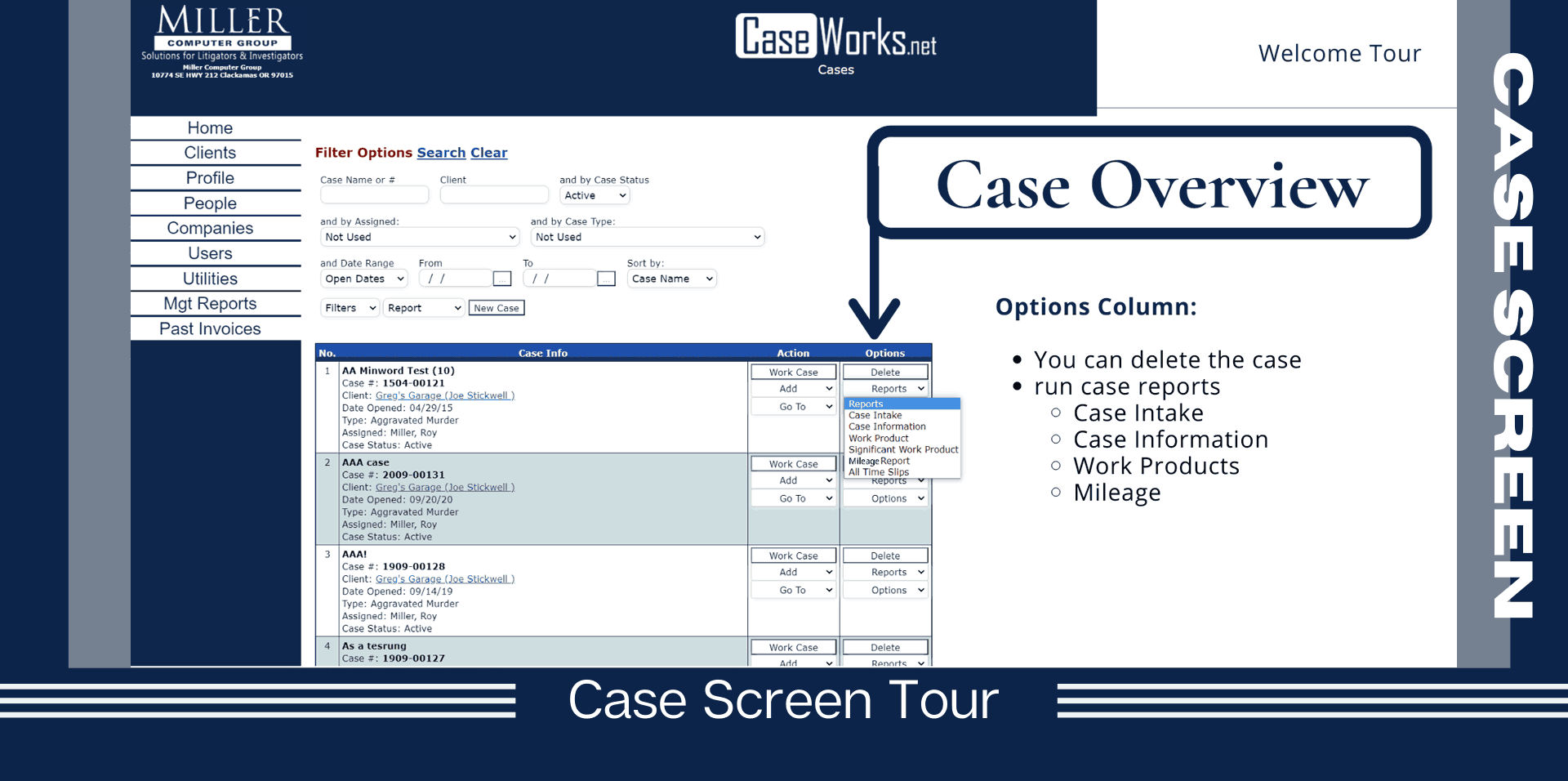 Case Screen guide, tips & tricks